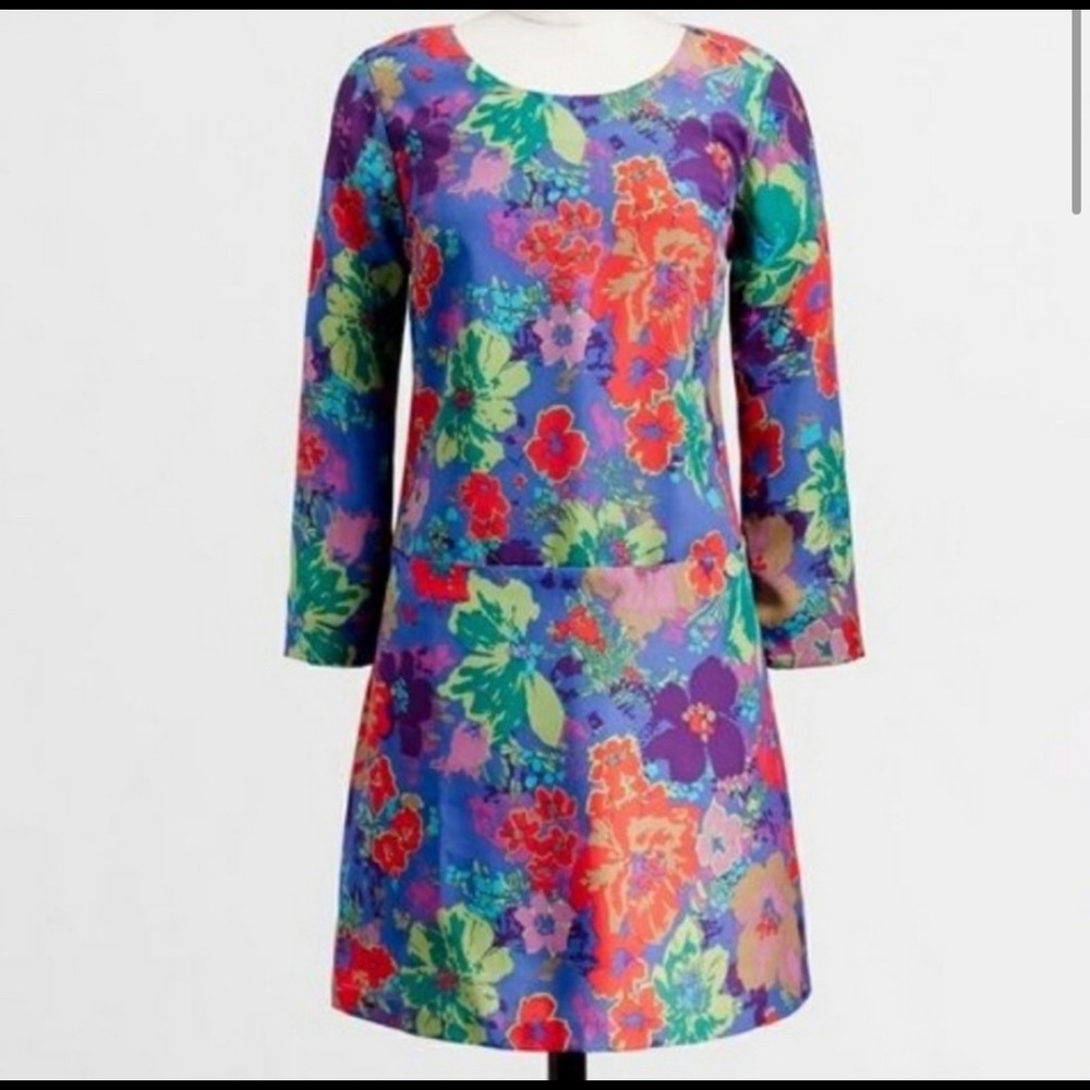 J Crew Floral Long Sleeve Dress With Pockets. 4